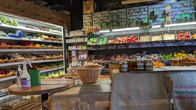 Fresh produce and groceries by the counter