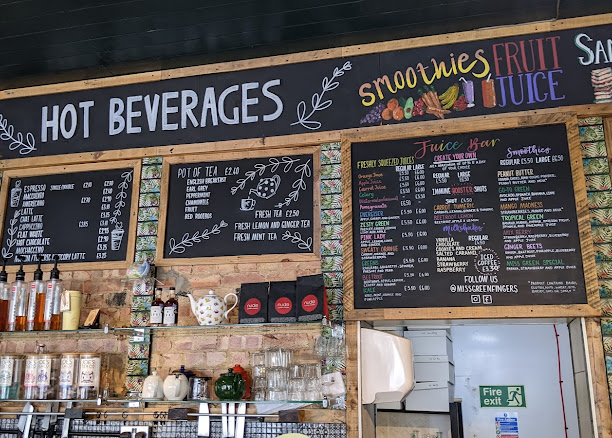 Hot beverages chalkboard menu